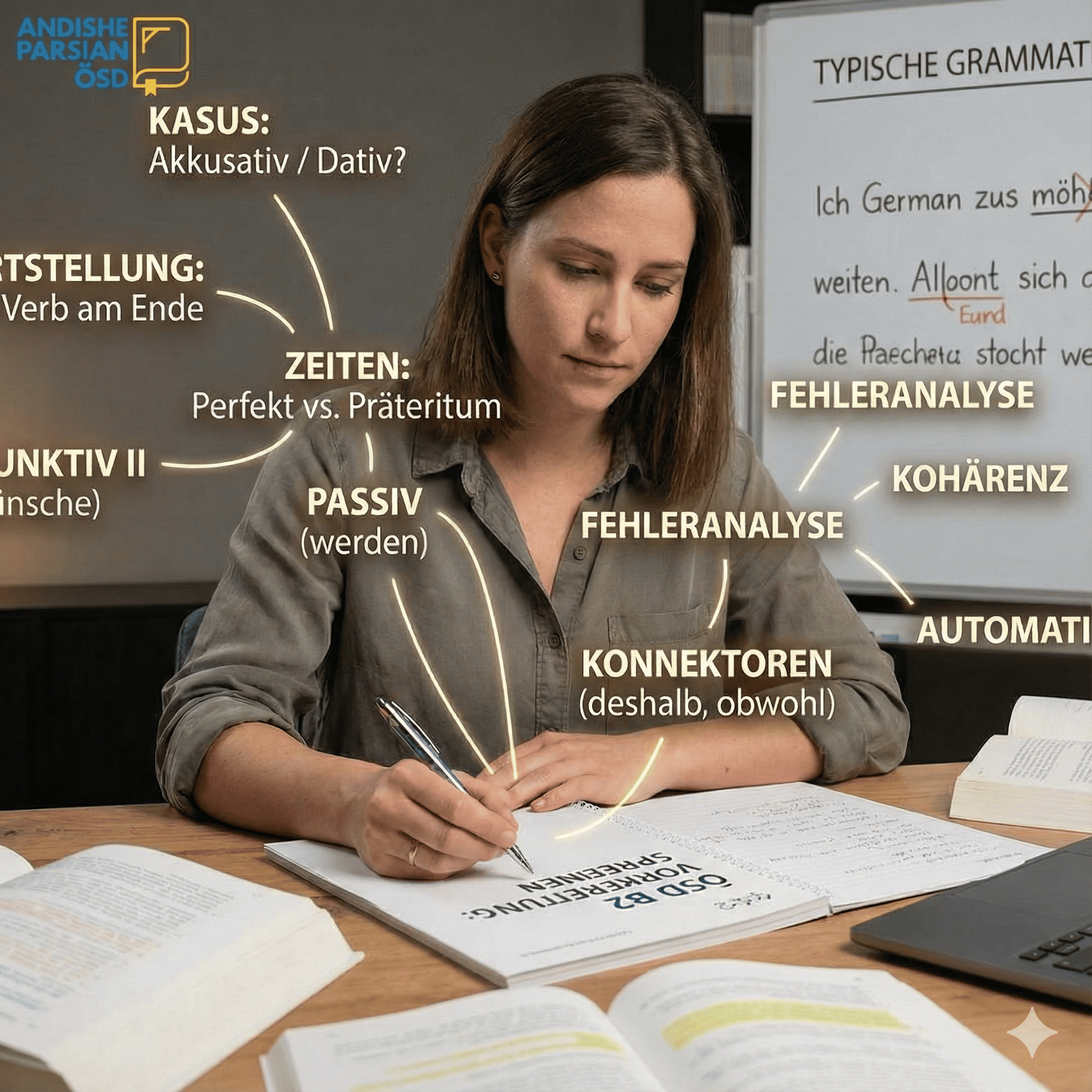 خطاهای گرامری رایج زبان‌ آموزان در آزمون B2 ÖSD